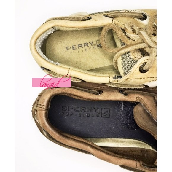 BUNDLE Sperry Bluefish LC Top-Sider A/O H&L Brown Tan Boys Kids Boat Shoes 9 11 - Picture 5 of 8